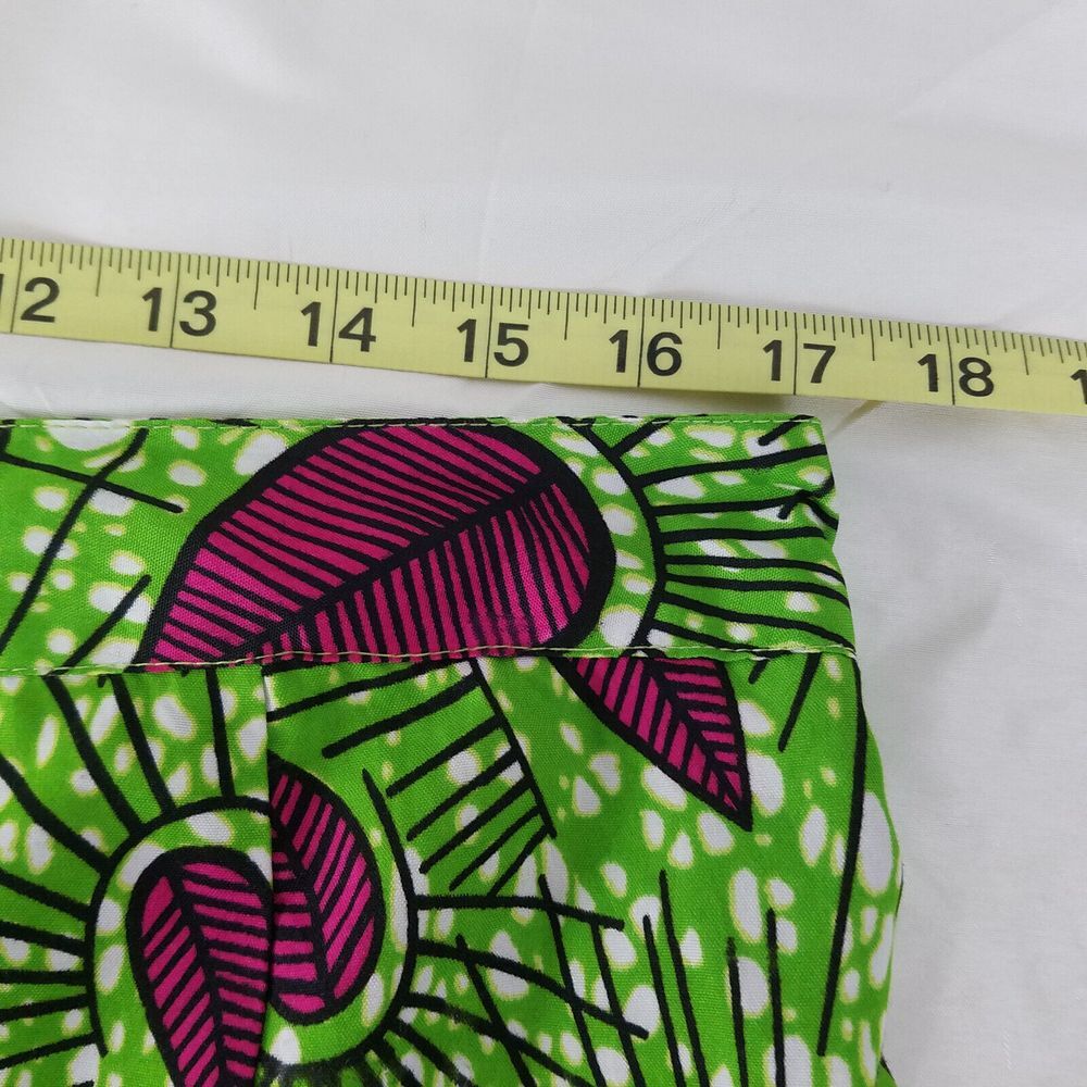 Lapogee Shorts Womens 2X Green High Rise Abstract Floral Back Waist Stretch - Picture 3 of 10